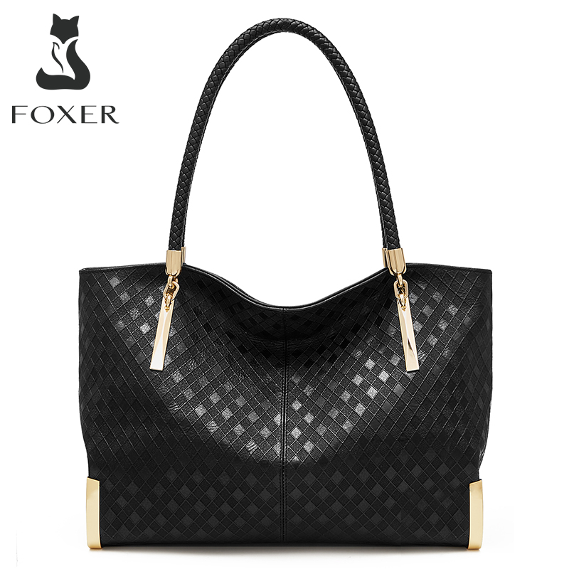 Luxury Bags Best - FOXER 本革レディースハンドバッグエレガントで豪華なデザインの女性用ショルダーバッグ大容量トートバッグお母さん、妻への最高の贈り物