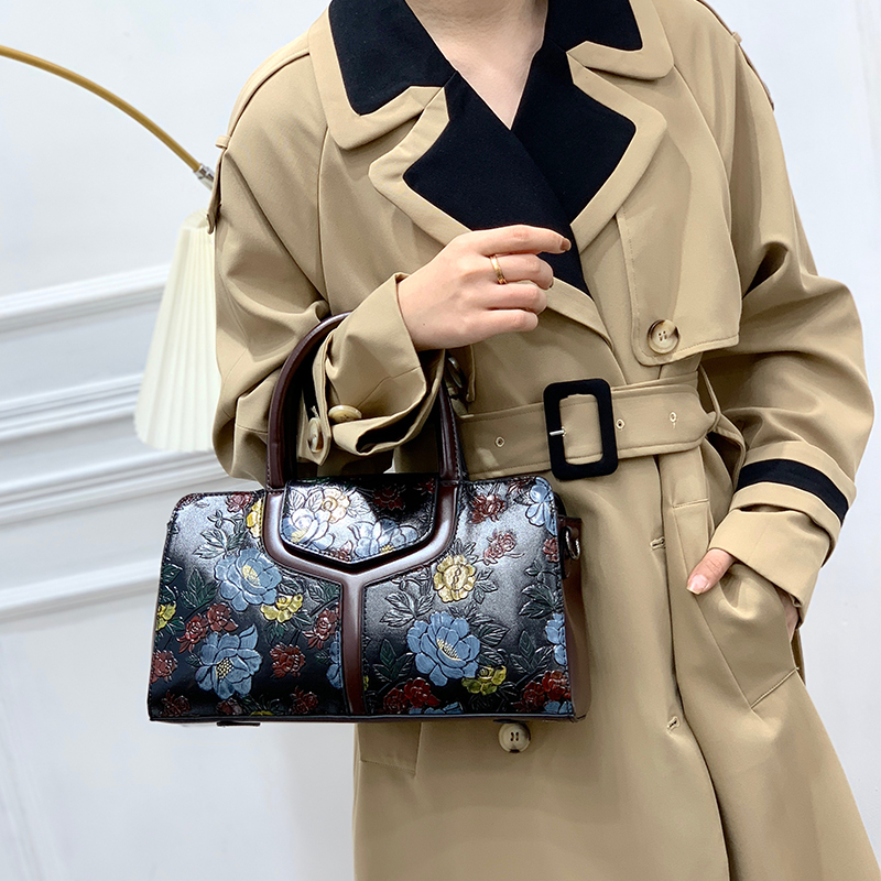 ヴィンテージ花柄エンボス加工ボストンバッグ女性高級 3D フ - Luxury Bags That Are Vegan のレビューと価格
