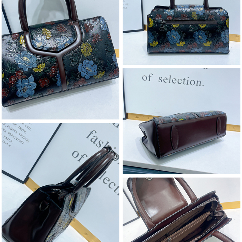 ヴィンテージ花柄エンボス加工ボストンバッグ女性高級 3D フ - Luxury Bags That Are Vegan のレビューと価格