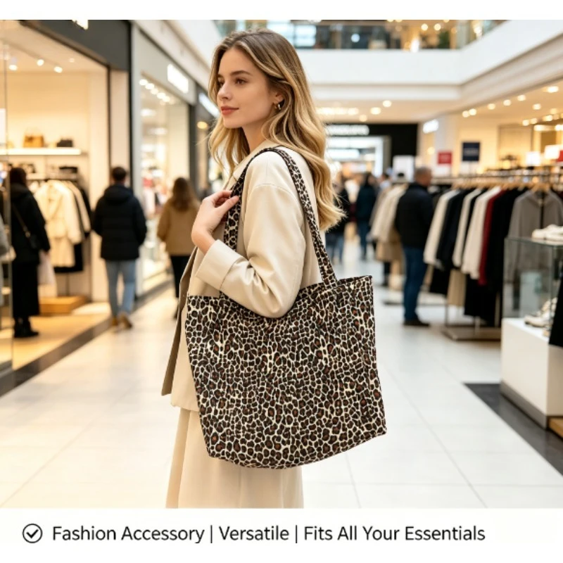 2026 レオパード柄キャンバストートバッグ ゆったりとした - Quiet Luxury Bags Tote のレビューと価格