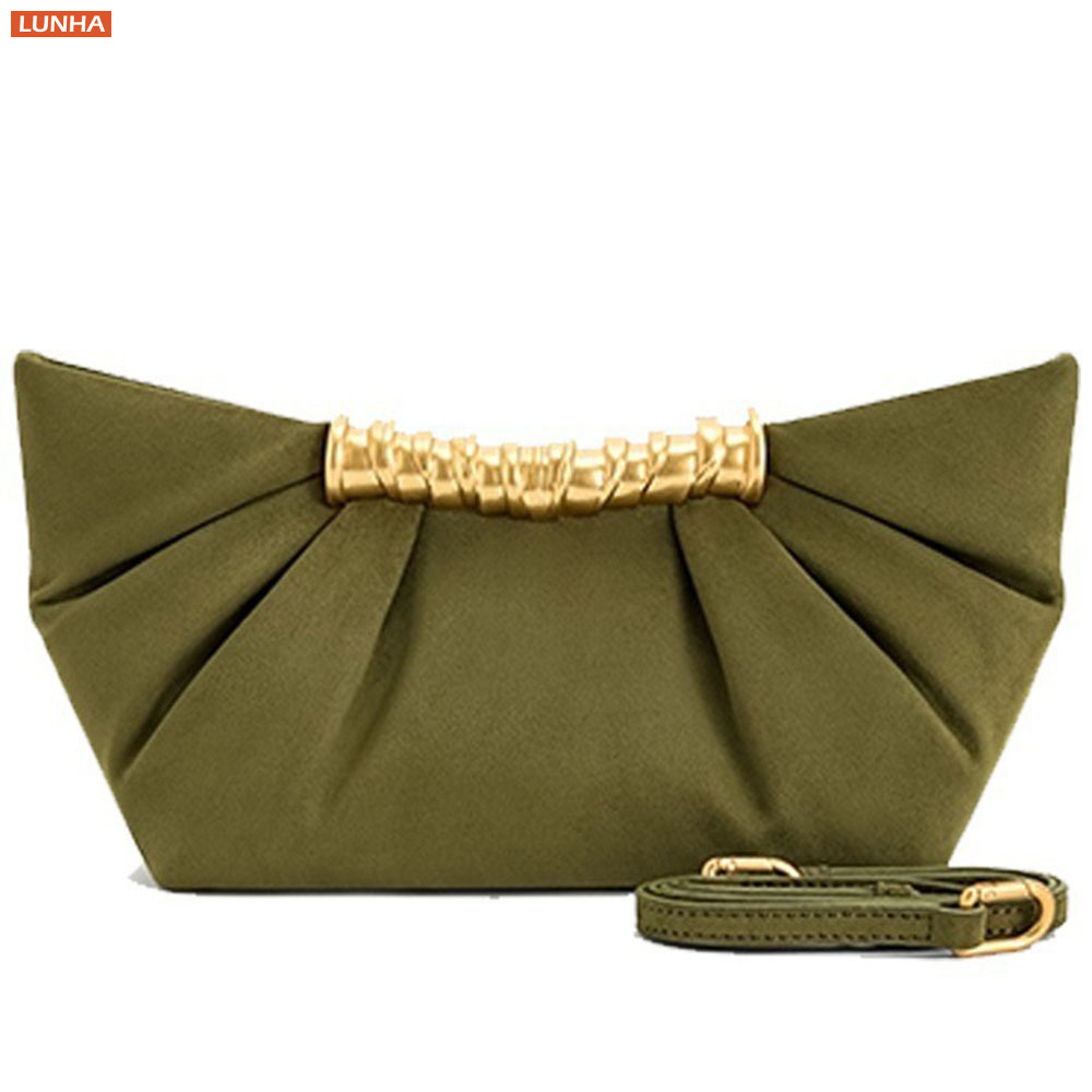 女性用高級デザインパーティーバッグ、ルーシュ加工クラウドビー - Luxury Bags That Are Vegan のレビューと価格