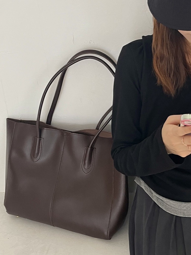 女性のための革のトートバッグ,良質,シンプル,大容量,正方形 - Luxury Bag Collection のレビューと価格