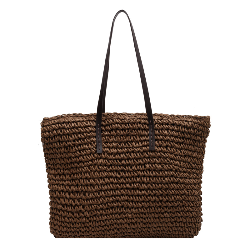 女性のための大きな編まれたストローバッグ,ビーチバッグ,大容 - Luxury Bags Store のレビューと価格