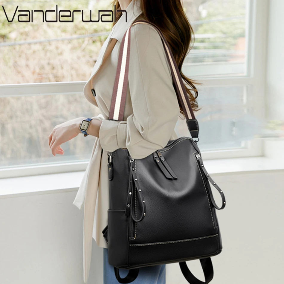 デラックスブランドのソフトレザーバックパック,防水,プレッピ - Luxury Bags Store のレビューと価格