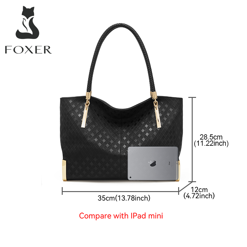 FOXER 本革レディースハンドバッグエレガントで豪華なデザ - Luxury Bags Best のレビューと価格