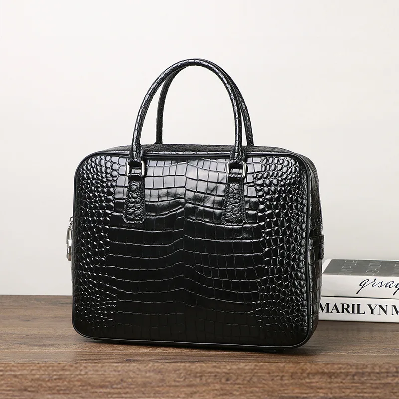 2025 新しい高級ワニ柄本革ビジネスメンズブリーフケース男 - Luxury Bags That Fit Laptop のレビューと価格