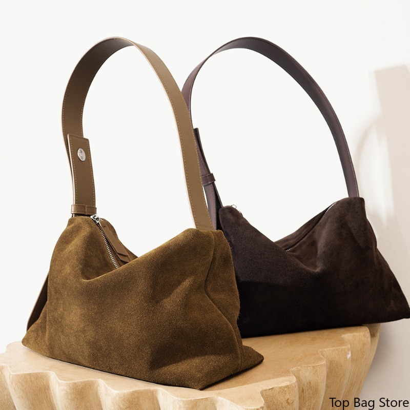 本革ショルダートートバッグ 女性用 ヌバックレザー 大型通勤 - Quiet Luxury Bags Tote のレビューと価格