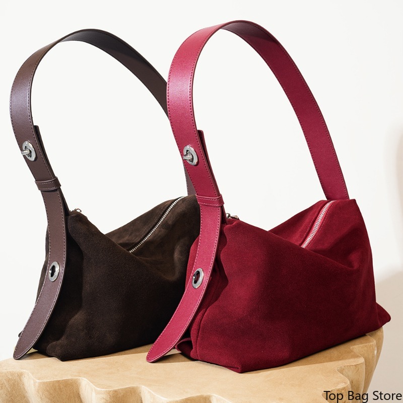 本革ショルダートートバッグ 女性用 ヌバックレザー 大型通勤 - Quiet Luxury Bags Tote のレビューと価格